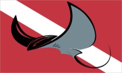 Manta Sting Ray Diver Down Flag Magnet