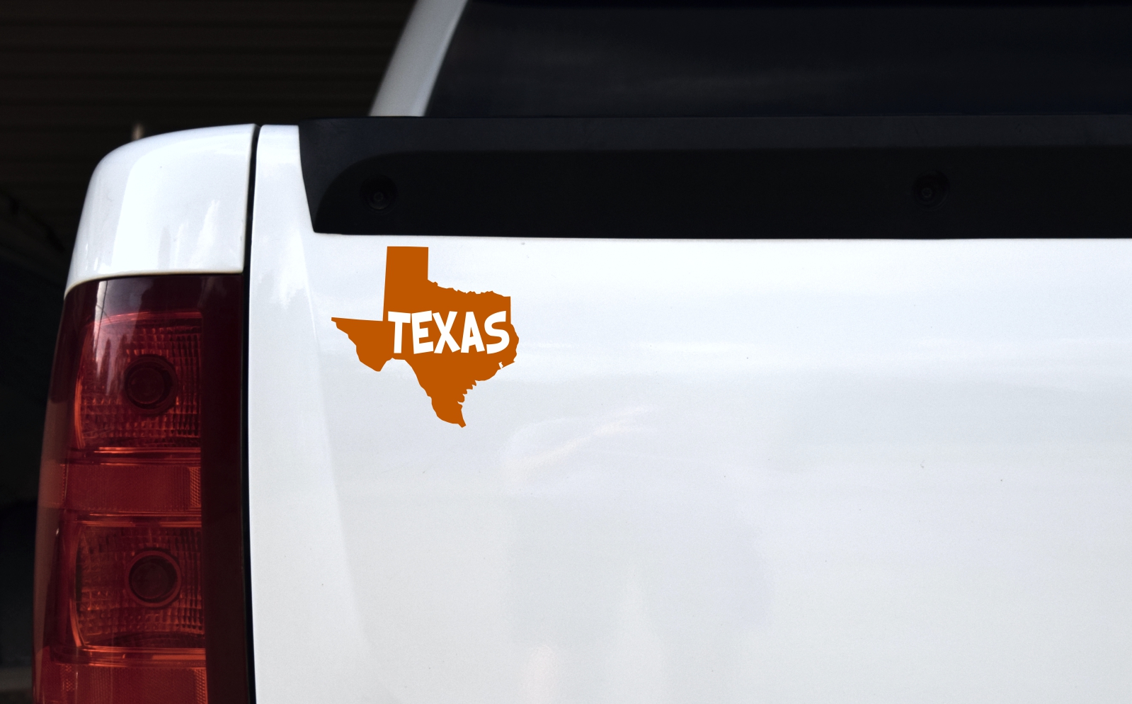 Orange and White Texas Sticker