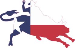 Right Facing Texas Flag Bull Rider Sticker