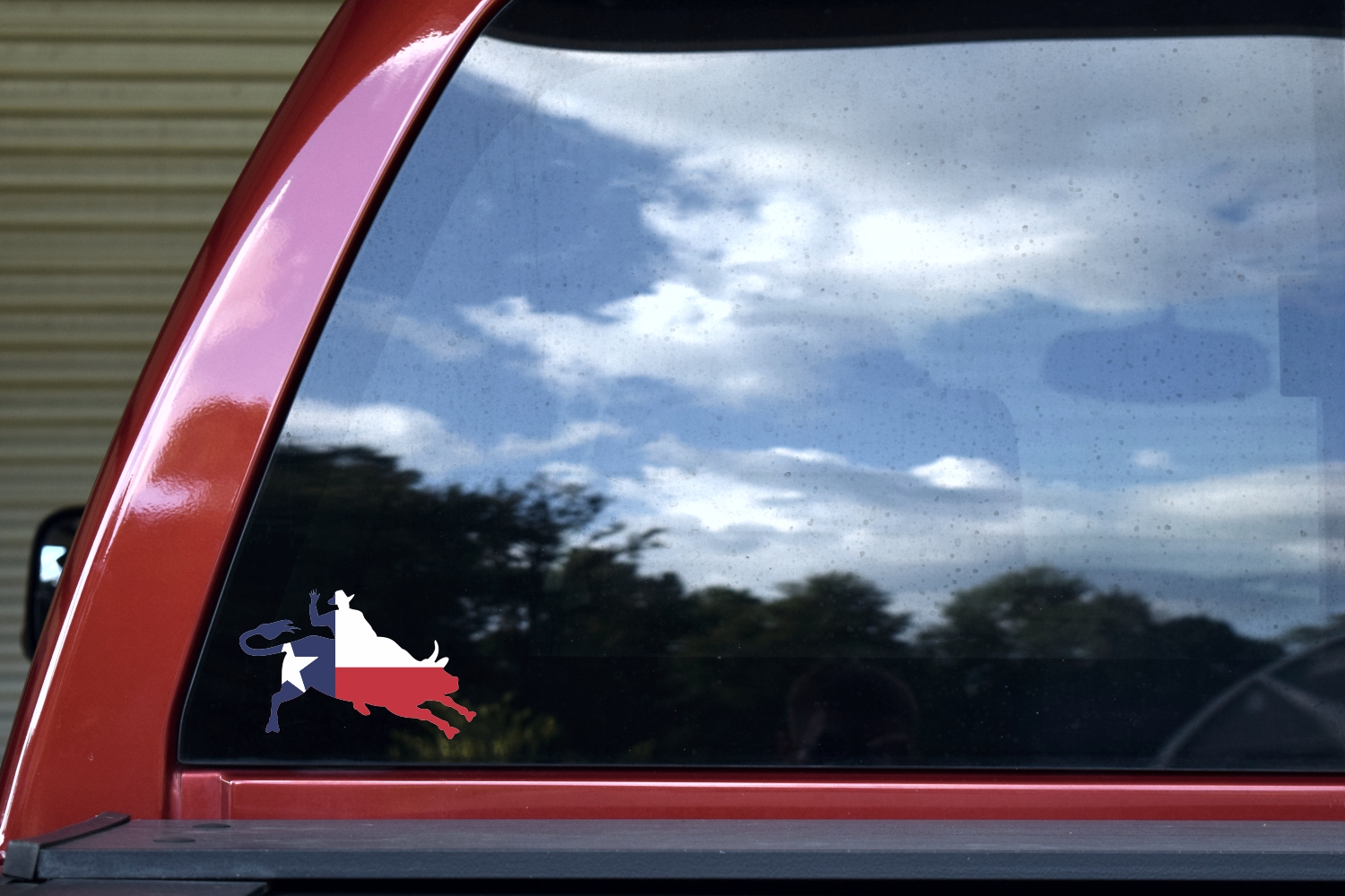 Right Facing Texas Flag Bull Rider Sticker