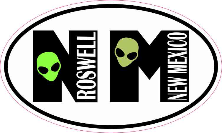 Alien Oval Roswell New Mexico Sticker