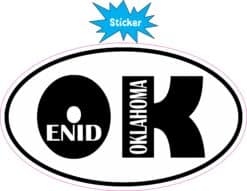 5in x 3in Oval OK Enid Oklahoma Sticker