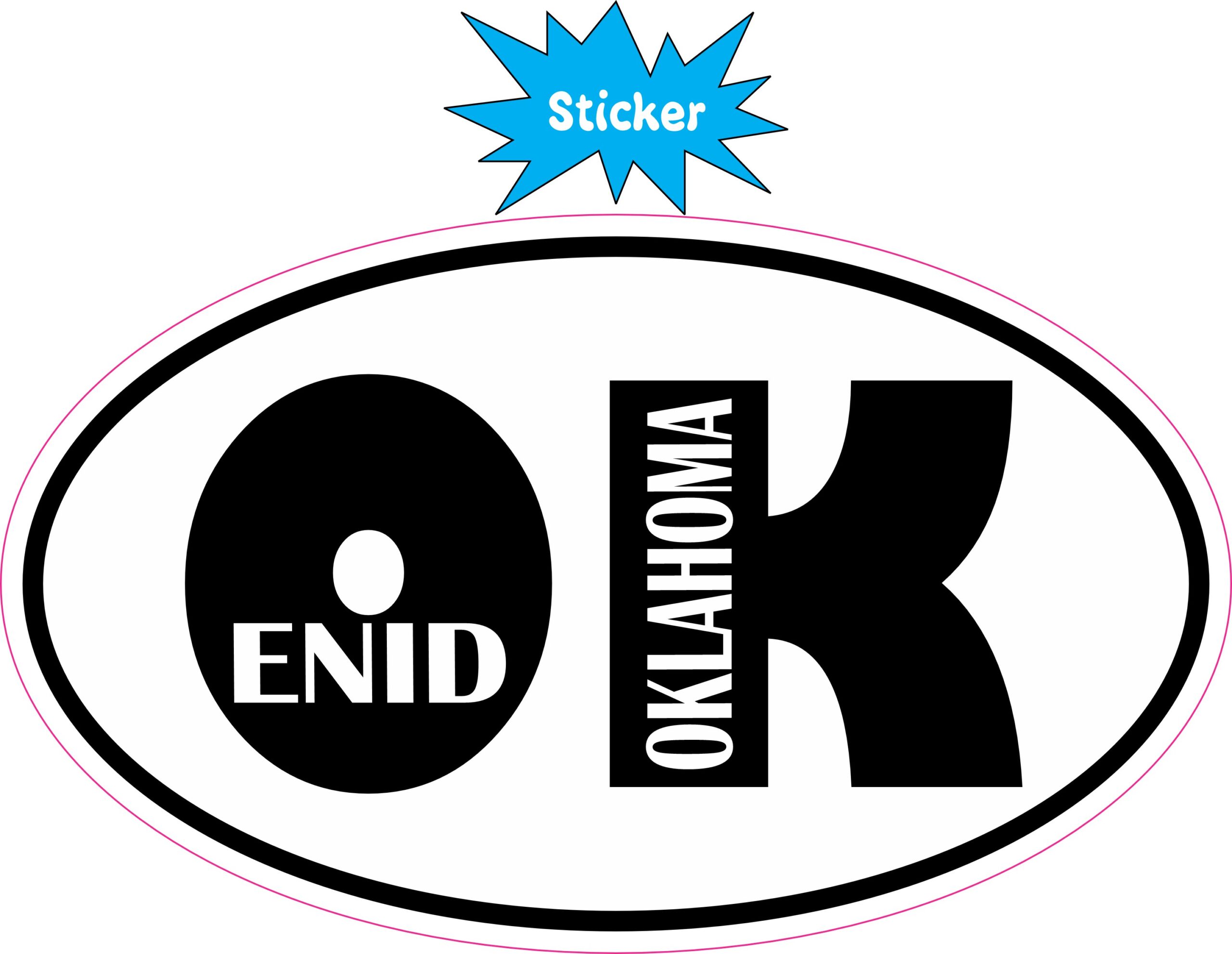 5in x 3in Oval OK Enid Oklahoma Sticker