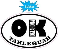 Alternative view of 4in x 2.5in Oval OK Tahlequah Oklahoma Sticker