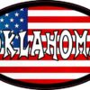 Oval American Flag Oklahoma Sticker