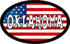 Oval American Flag Oklahoma Sticker