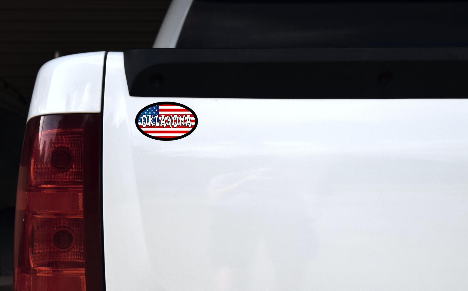 Oval American Flag Oklahoma Sticker