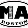 Oval MA Boston Massachusetts Sticker