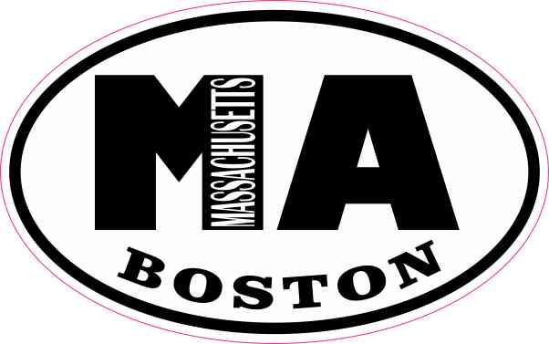 Oval MA Boston Massachusetts Sticker