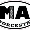 Oval MA Worcester Massachusetts Sticker