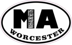 Oval MA Worcester Massachusetts Sticker