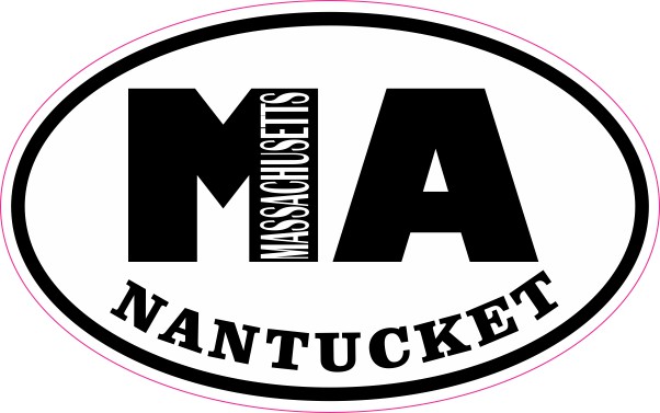 Oval MA Nantucket Massachusetts Sticker
