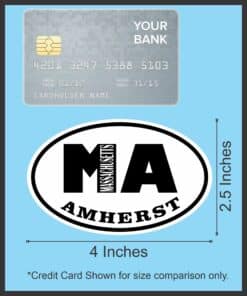 4in x 2.5in Oval MA Amherst Massachusetts Sticker