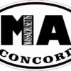 Oval MA Concord Massachusetts Sticker