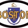 Oval Massachusetts Flag Boston Sticker