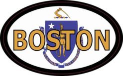 Oval Massachusetts Flag Boston Sticker