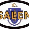Oval Massachusetts Flag Salem Sticker