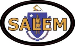 Oval Massachusetts Flag Salem Sticker