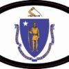 Oval Massachusetts Flag Sticker