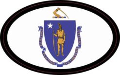 Oval Massachusetts Flag Sticker