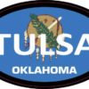 Oval Oklahoma Flag Tulsa Sticker