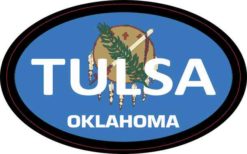 Oval Oklahoma Flag Tulsa Sticker