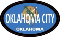 Flag Oval Oklahoma City Sticker