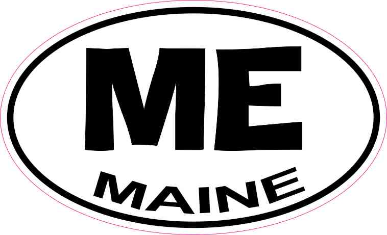 Oval Maine Sticker
