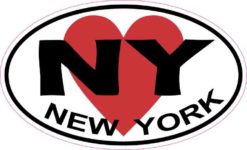 Heart Oval New York Sticker
