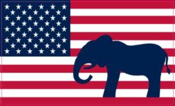 Republican Elephant American Flag Sticker