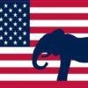 Republican Elephant American Flag Magnet