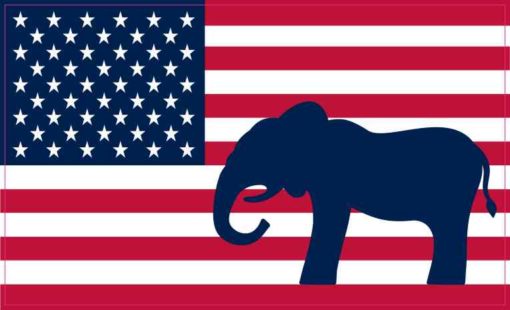 Republican Elephant American Flag Magnet