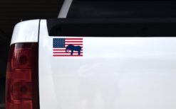 Alternative view of 5in x 3in Republican Elephant American Flag Sticker