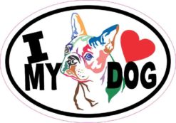 Boston Terrier Oval I Love My Dog Sticker