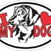 Dachshund Oval I Love My Dog Sticker