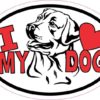 Labrador Oval I Love My Dog Sticker