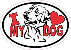 Labrador Oval I Love My Dog Sticker