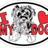 Schnauzer Oval I Love My Dog Sticker