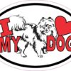 Pomeranian Oval I Love My Dog Sticker