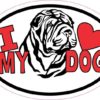 Shar Pei Oval I Love My Dog Sticker