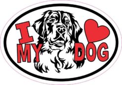 Bernese Mountain Dog Oval I Love My Dog Sticker