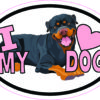 Rottweiler Oval I Love My Dog Sticker