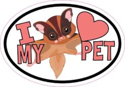 Sugar Glider Oval I Love My Pet Sticker