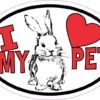 Rabbit Oval I Love My Pet Sticker