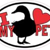 Duck Oval I Love My Pet Sticker