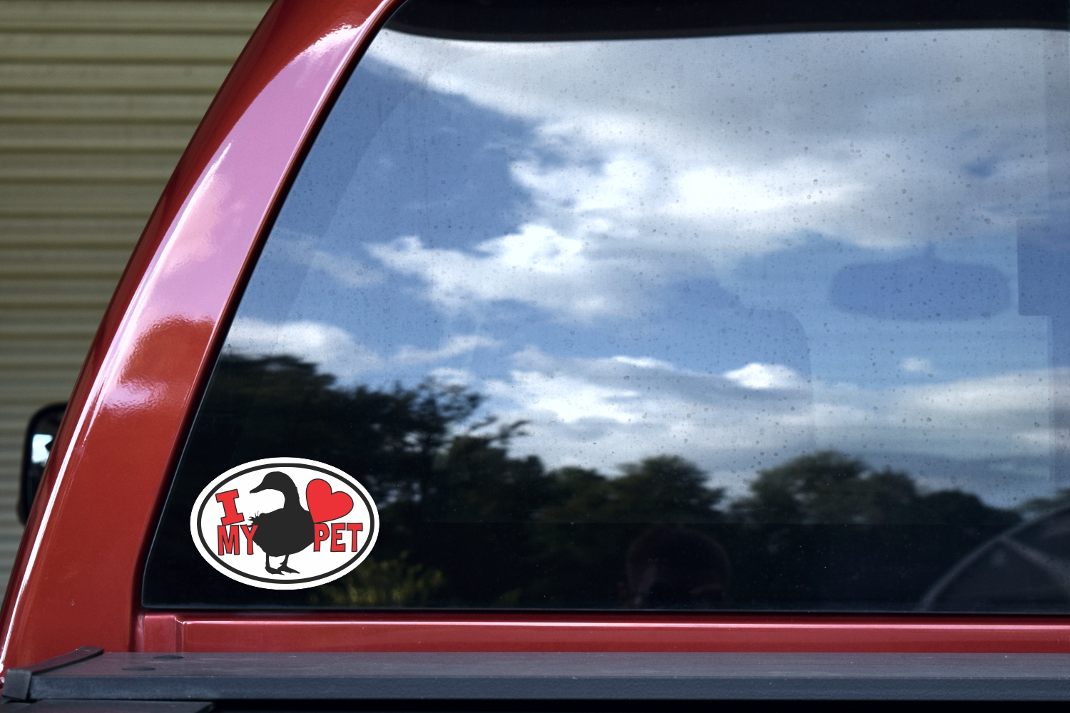 Duck Oval I Love My Pet Sticker