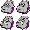 Purple Collared Bulldog Stickers