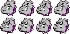 Purple Collared Bulldog Stickers