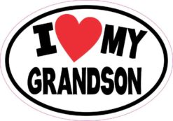 Oval I Love My Grandson Sticker
