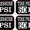 Tire Pressure 60 PSI Stickers